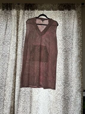 Sleeveless V-Neck Pink Floral Print Dress with pockets